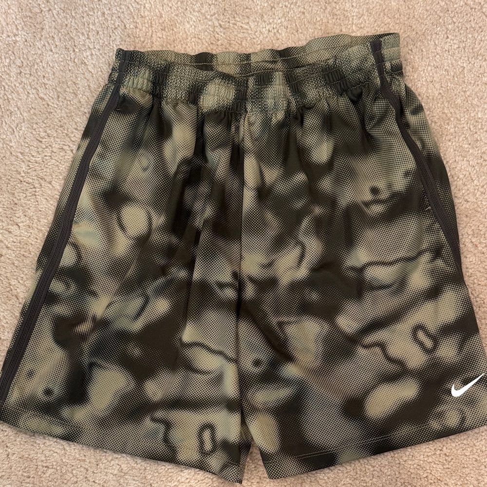Nike Boy’s Olive & Black Camo Athletic Shorts